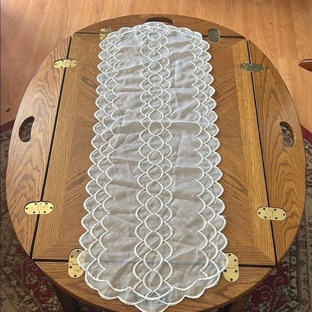 Vintage Embroidered Sheer Organza Doilies
